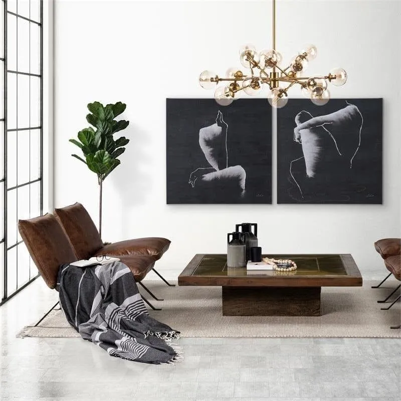 Armless Leather Accent Chair