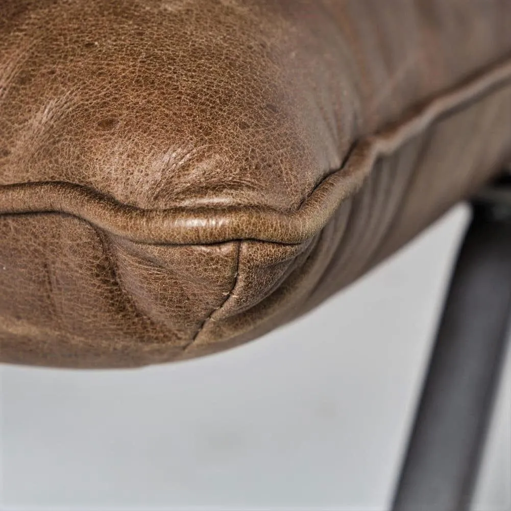 Armless Leather Accent Chair