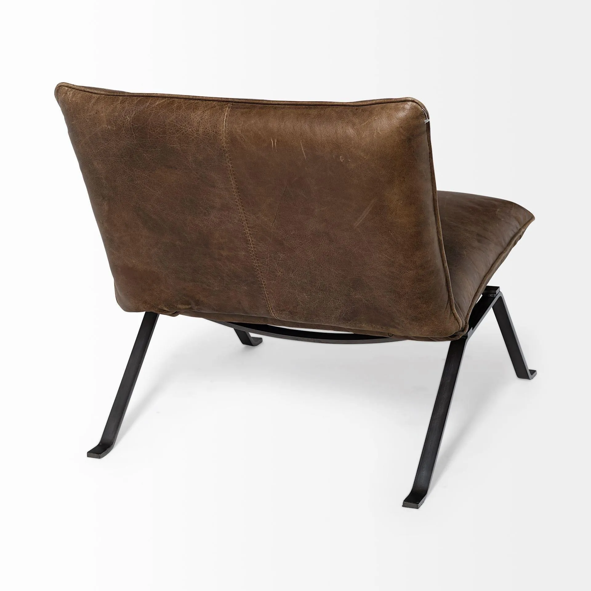 Armless Leather Accent Chair