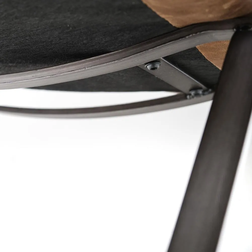 Armless Leather Accent Chair