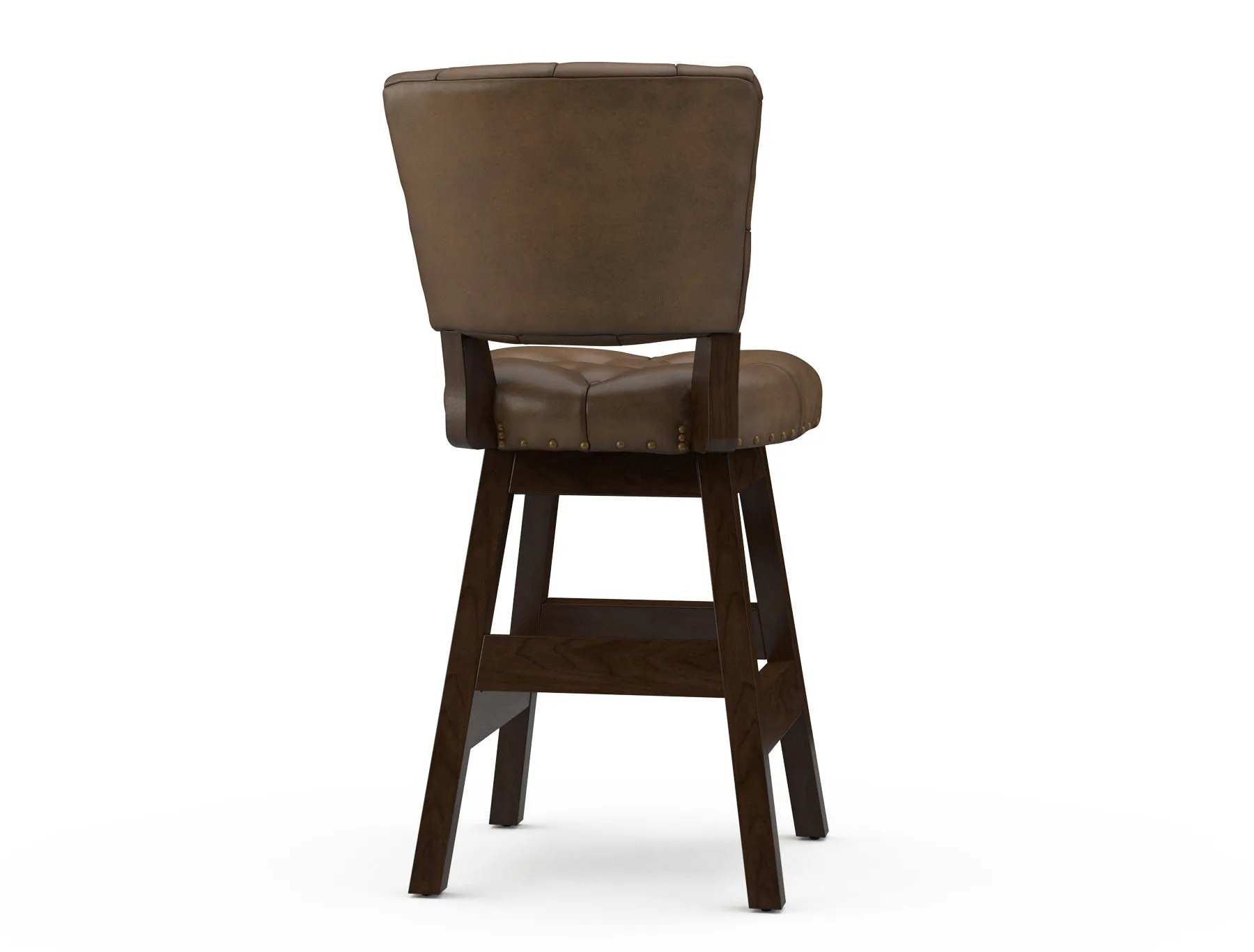 Armless Leather Tufted Counter Stools with Back
