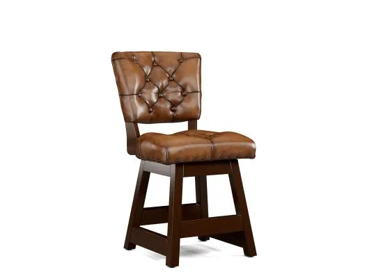 Armless Leather Tufted Counter Stools with Back