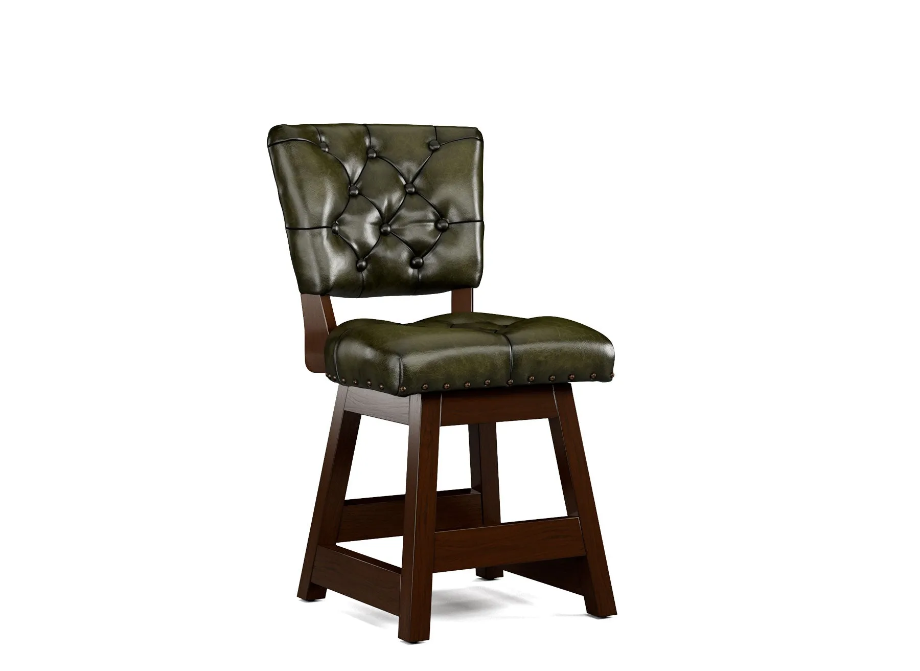 Armless Leather Tufted Counter Stools with Back