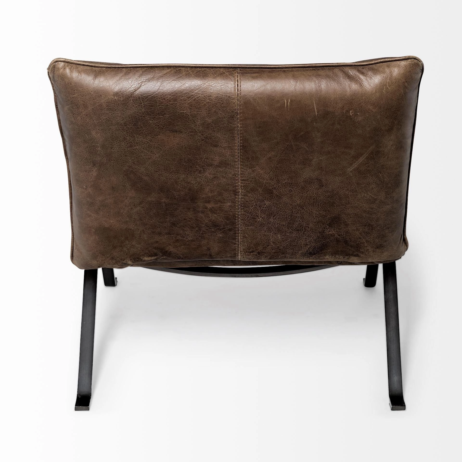 Armless Leather Accent Chair