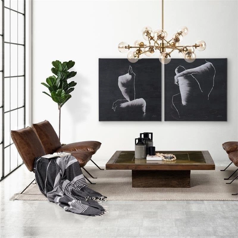 Armless Leather Accent Chair