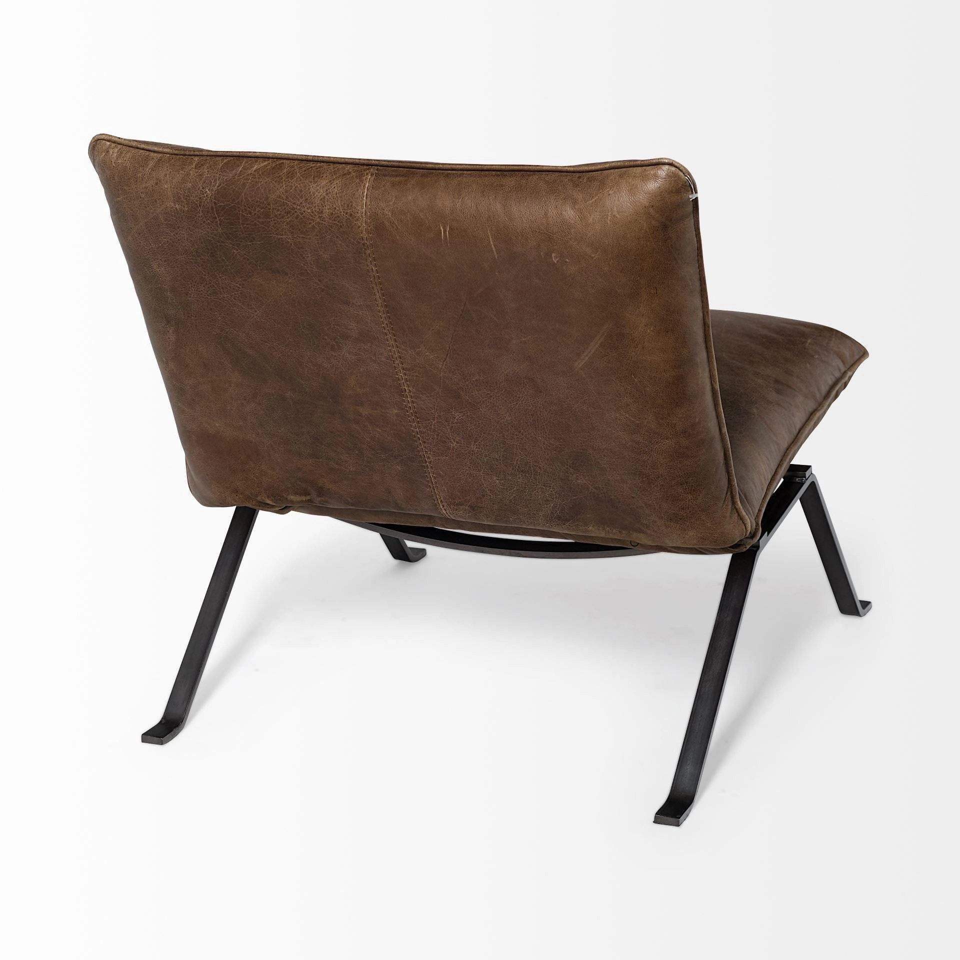 Armless Leather Accent Chair