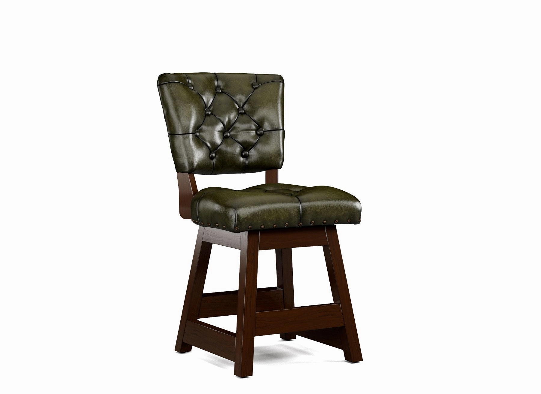 Armless Leather Tufted Counter Stools with Back
