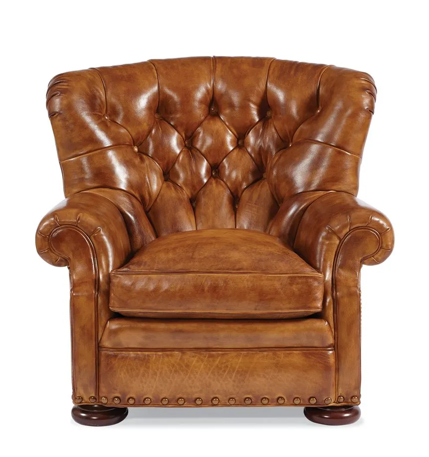 Artisan Leather Tufted Chair / Ottoman