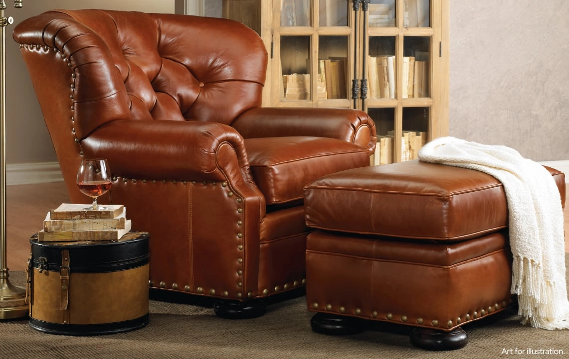 Artisan Leather Tufted Chair / Ottoman
