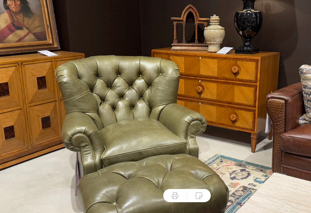 Artisan Leather Tufted Chair / Ottoman