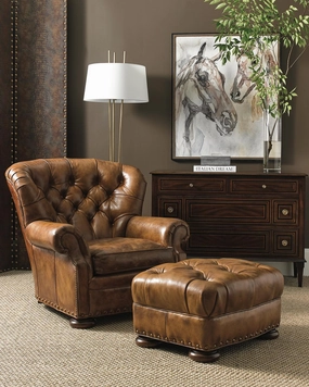 Artisan Leather Tufted Chair / Ottoman vanity mirror, wall mirror