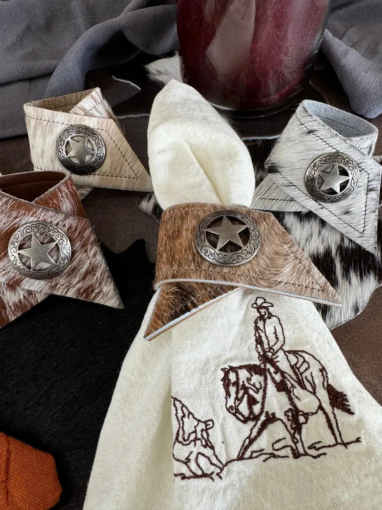 Assorted Cowhide Napkin Rings
