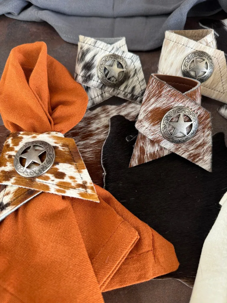 Assorted Cowhide Napkin Rings