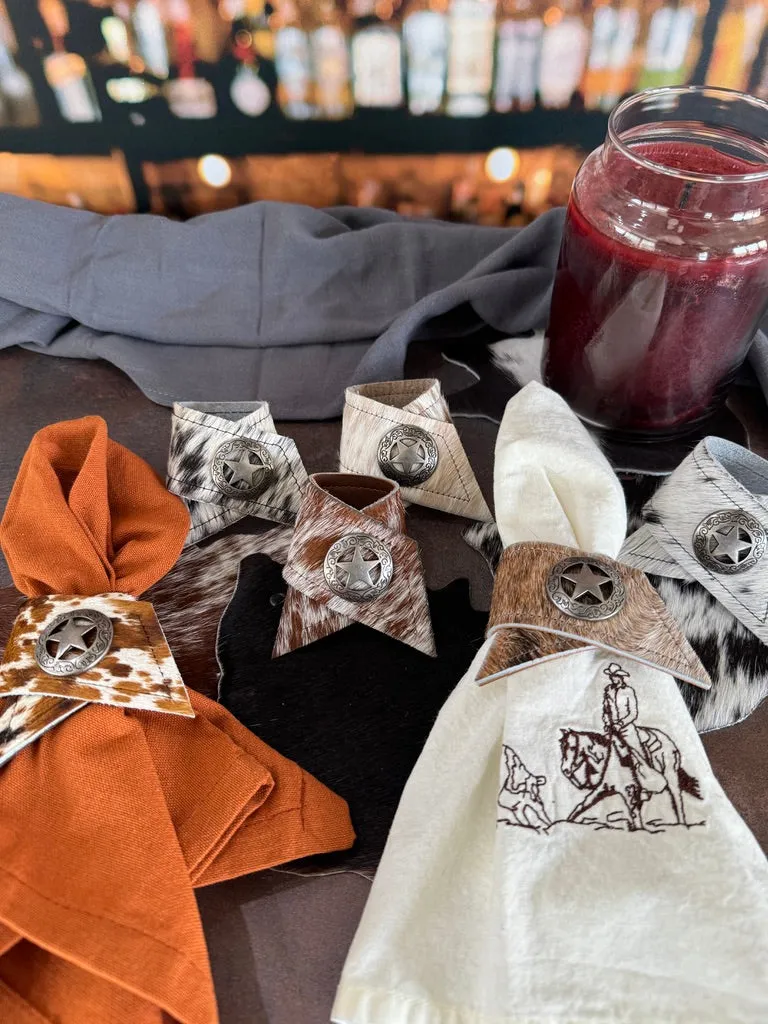Assorted Cowhide Napkin Rings