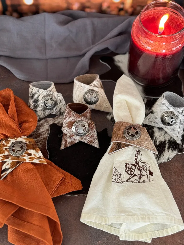 Assorted Cowhide Napkin Rings