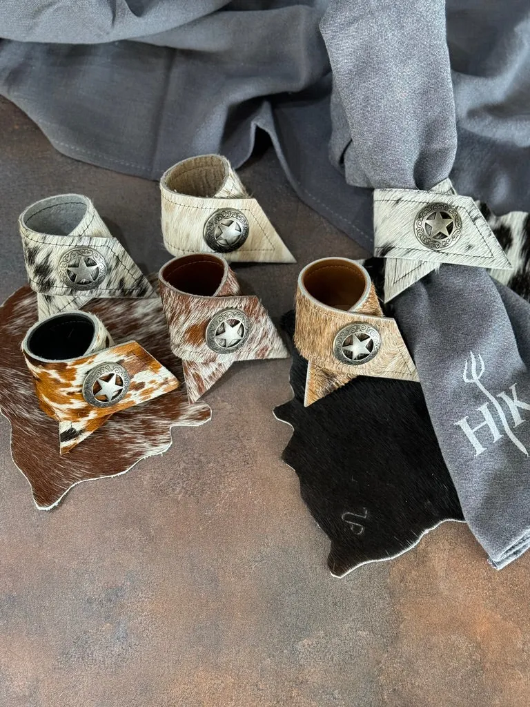 Assorted Cowhide Napkin Rings