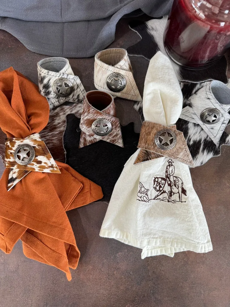 Assorted Cowhide Napkin Rings