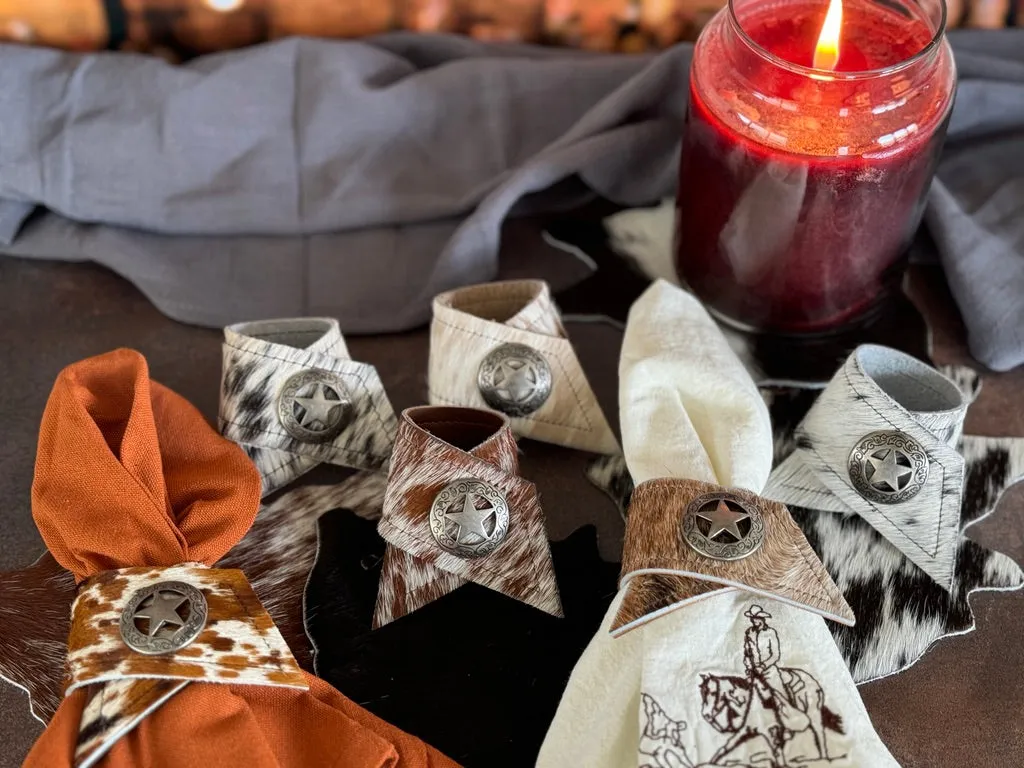 Assorted Cowhide Napkin Rings