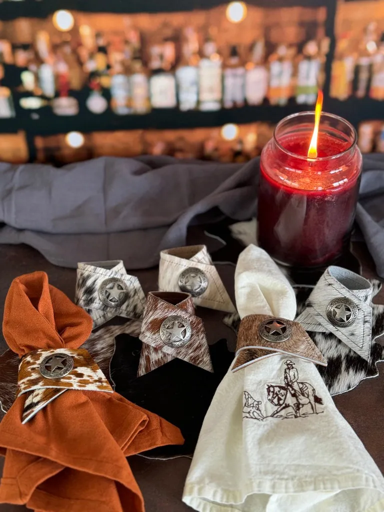 Assorted Cowhide Napkin Rings