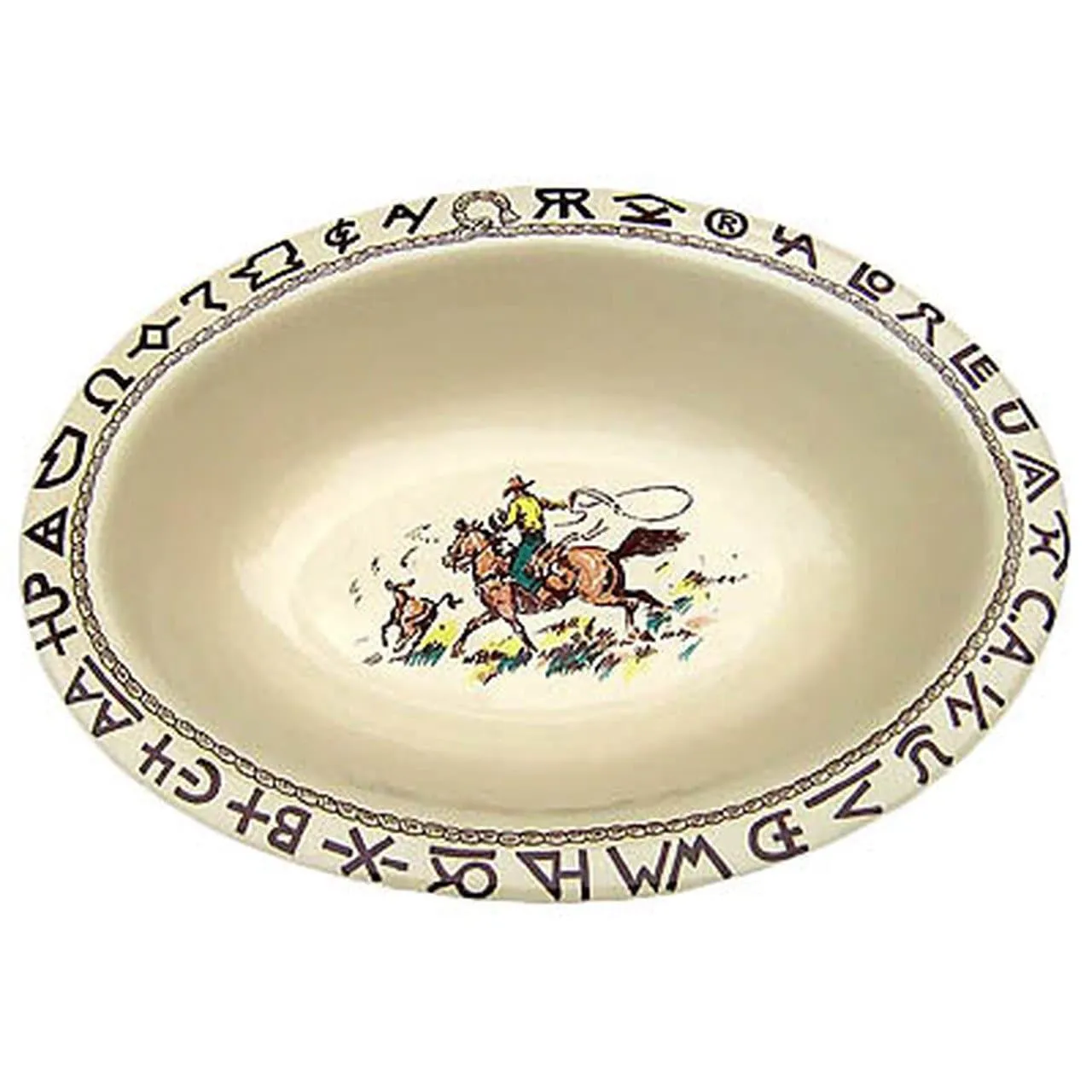 At the Ranch Cowboys & Brands Oval Serving Bowl toilet seat cover, slow close seat