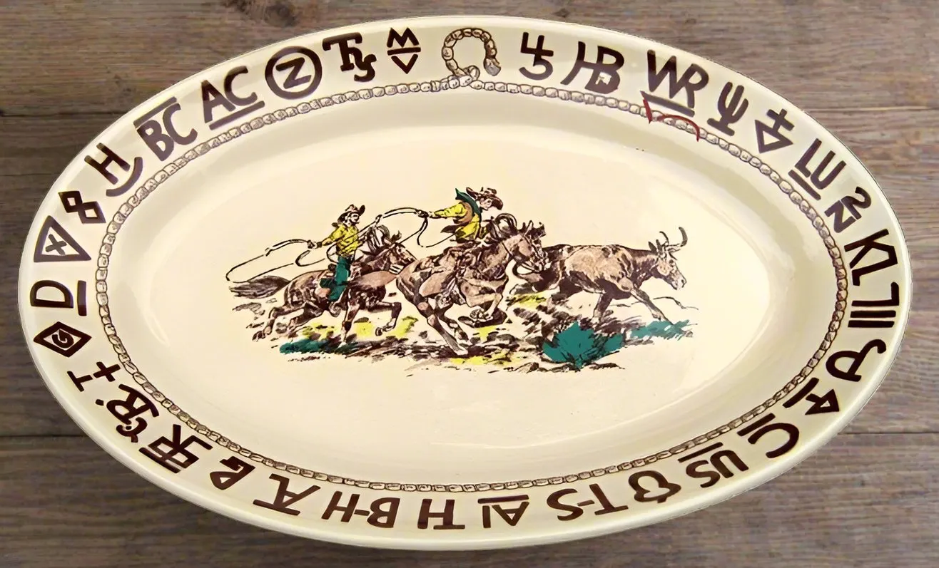 At The Ranch Cowboys & Brands Oval Serving Platter toilet seat cover, slow close seat