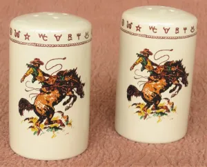 At the Ranch Salt & Pepper Shaker Set shower curtain, waterproof liner