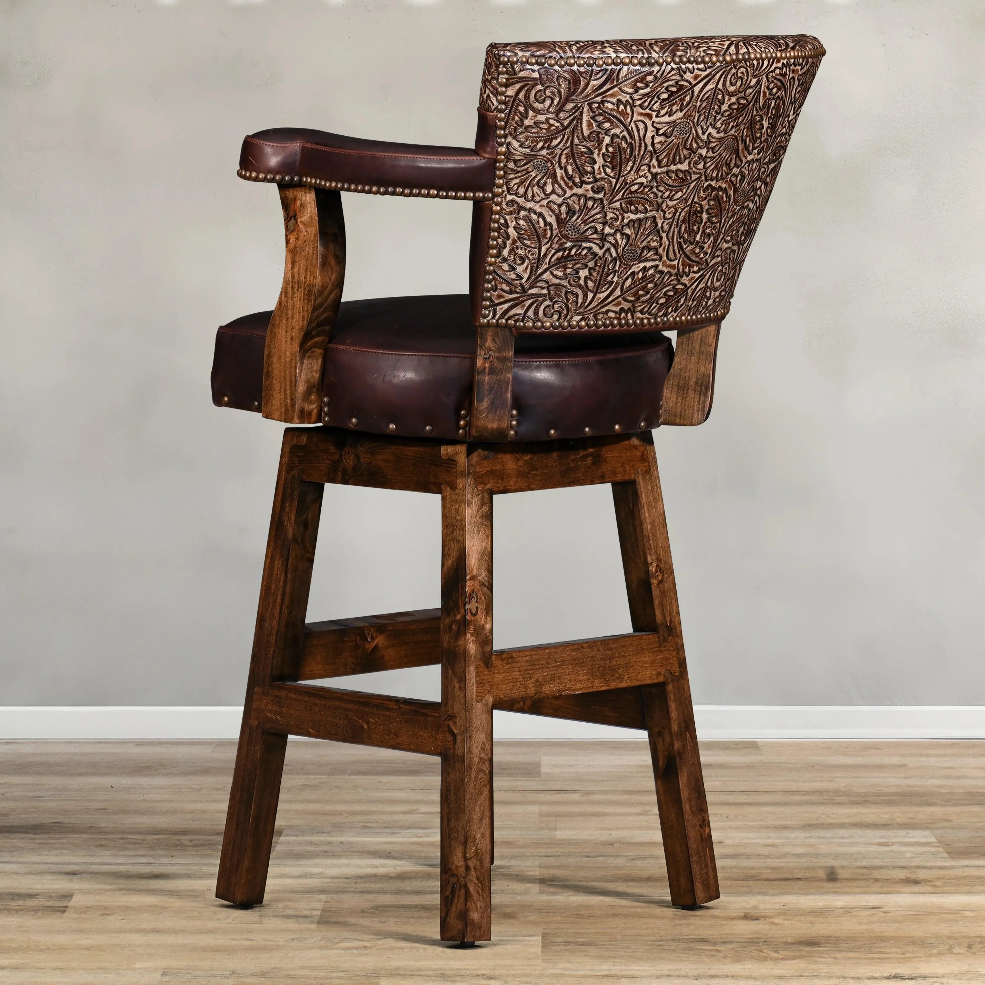 Autumn Western Leather Bar Stool