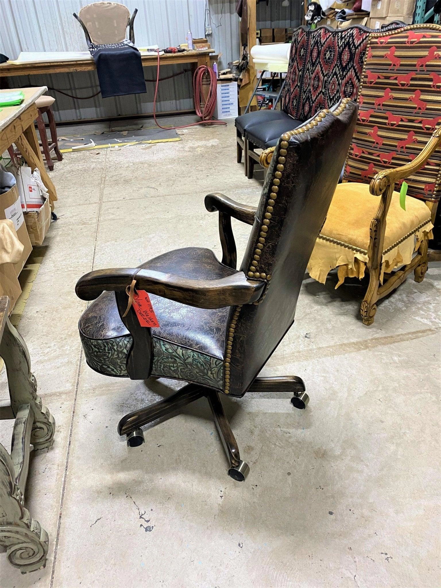 Autumn Turquoise Western Office Chair