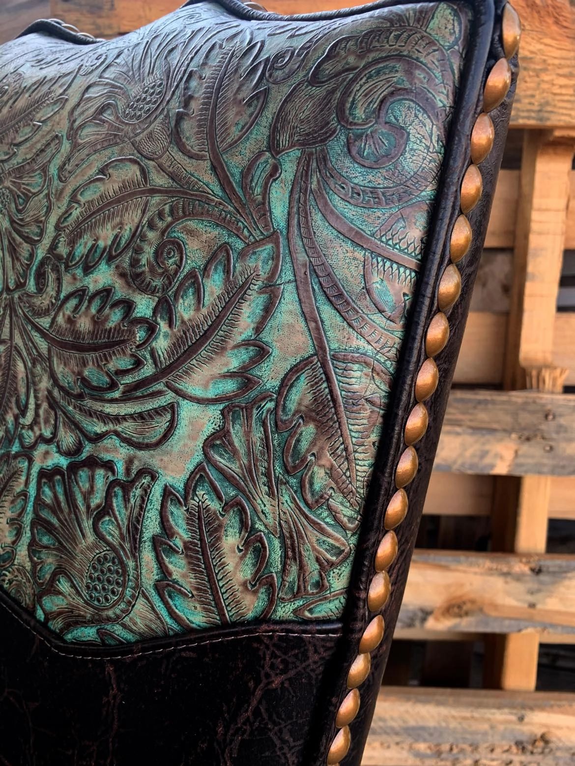 Autumn Turquoise Western Office Chair