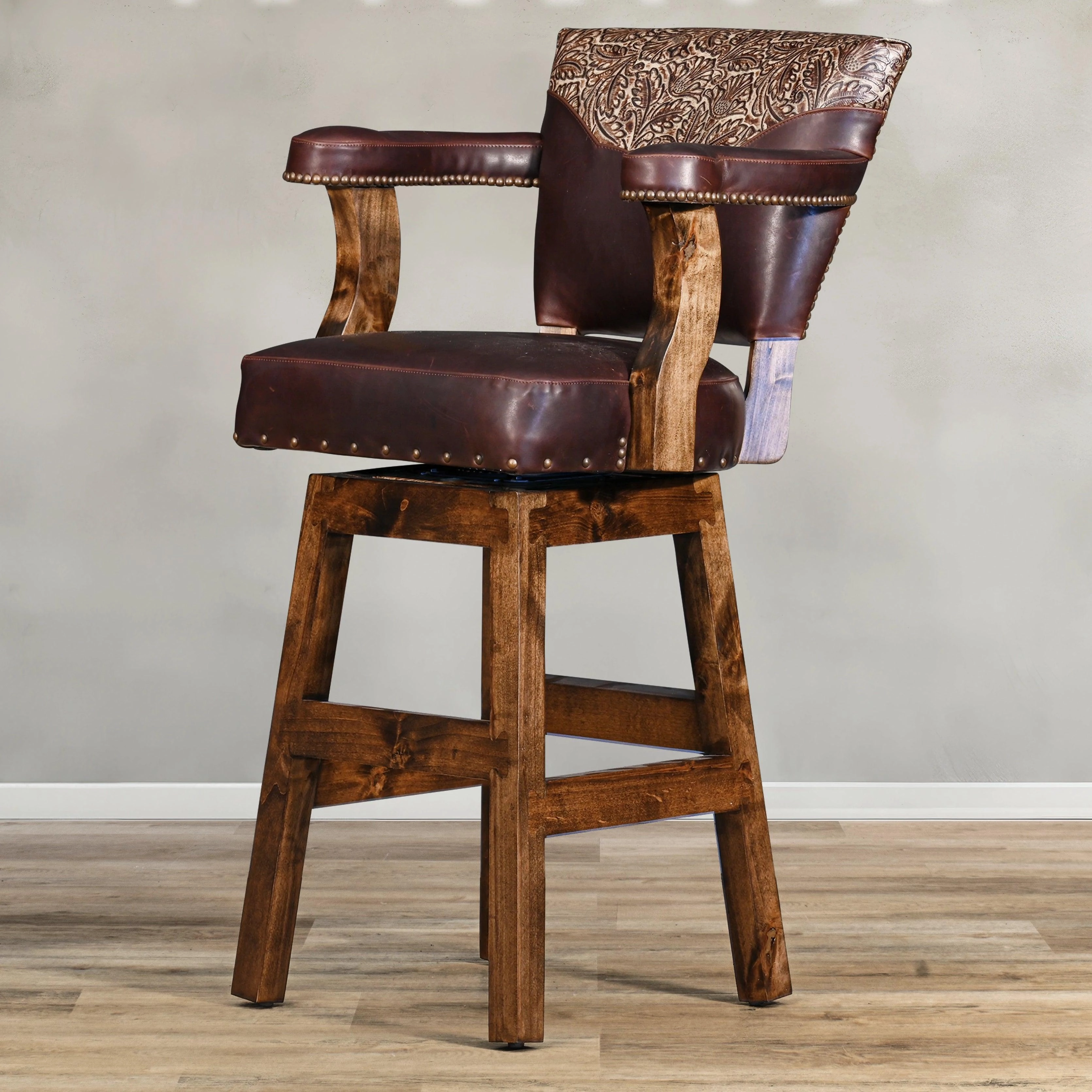 Autumn Western Leather Bar Stool