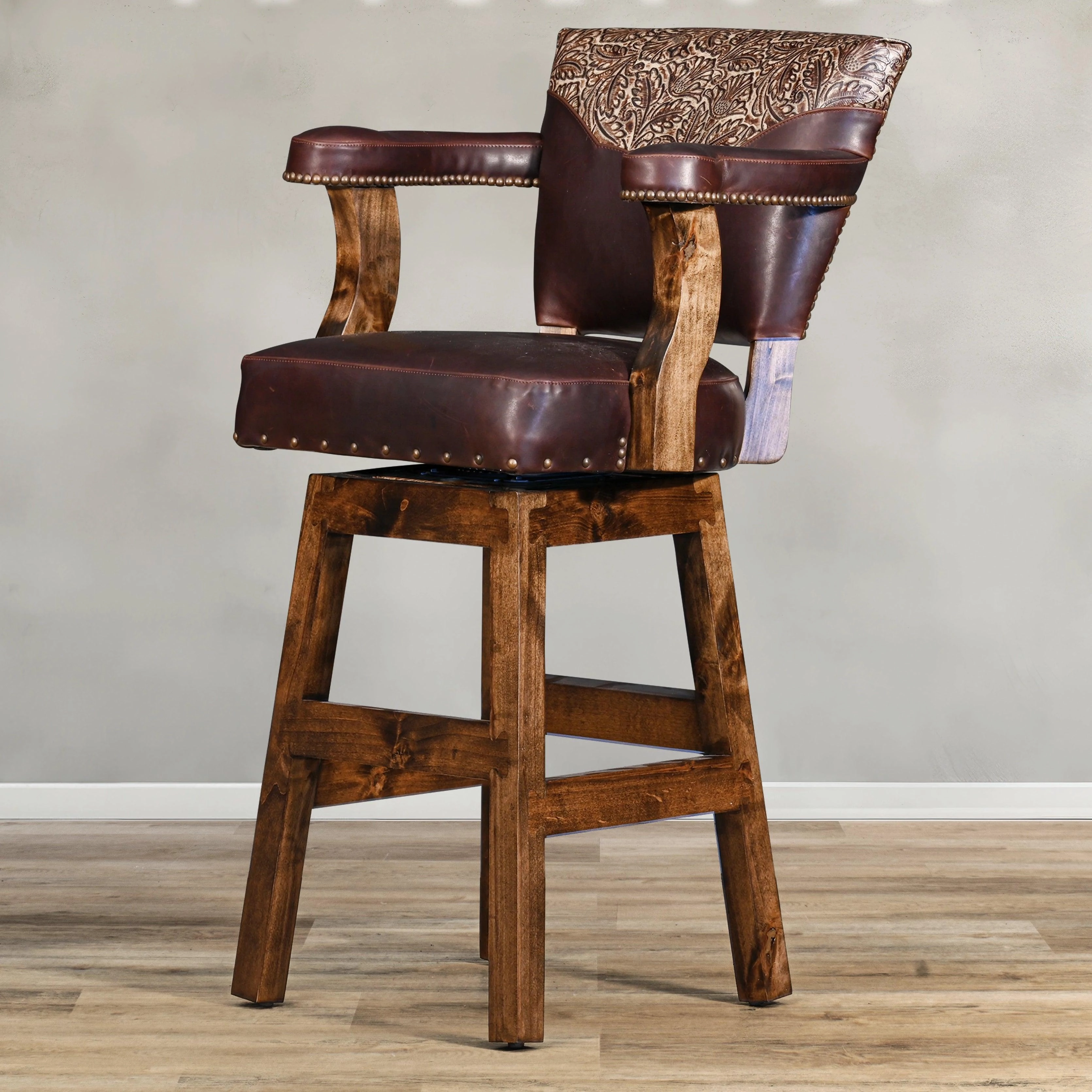 Autumn Western Leather Bar Stool