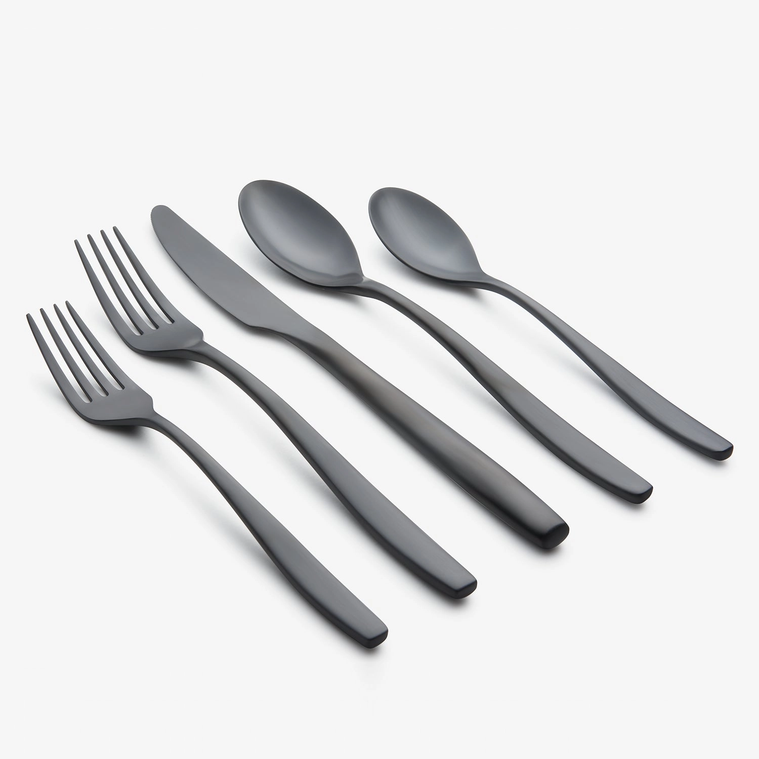 Averie Black Satin 20 Piece Flatware Set