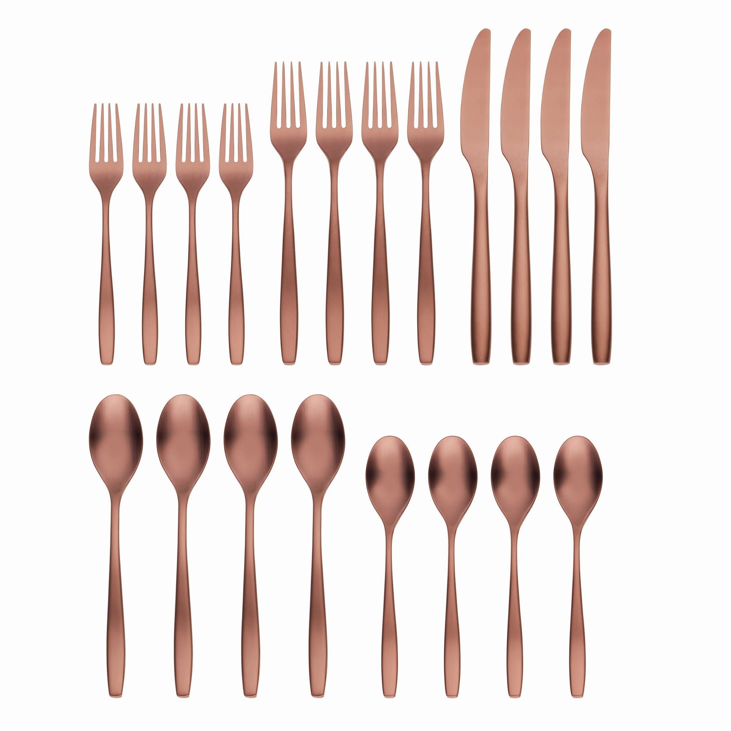 Averie Copper Satin 20 Piece Flatware Set