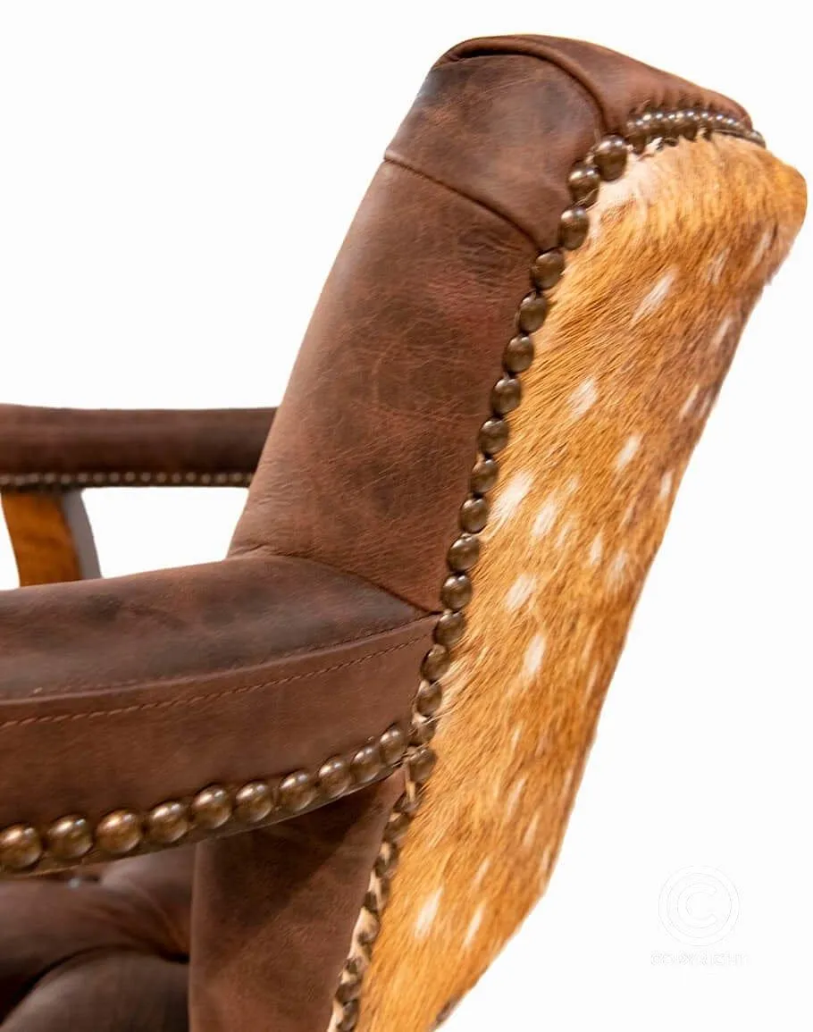 Axis Back Leather Bar Stools w/ Swivel