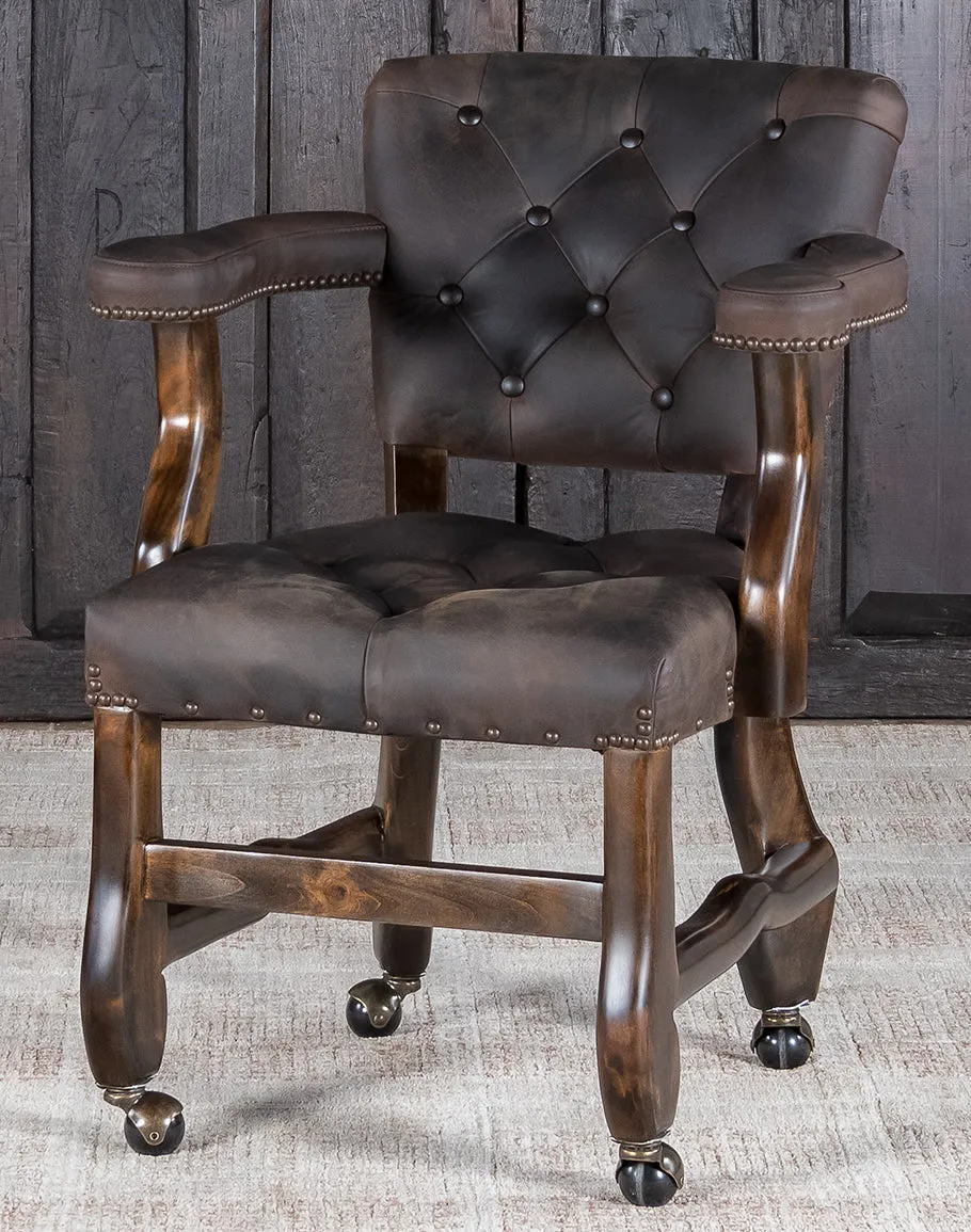 Axis Hide & Leather Upholstered Castor Chair