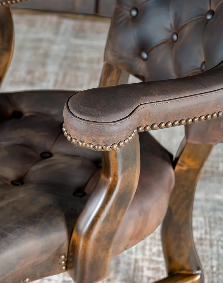 Axis Hide & Leather Upholstered Castor Chair