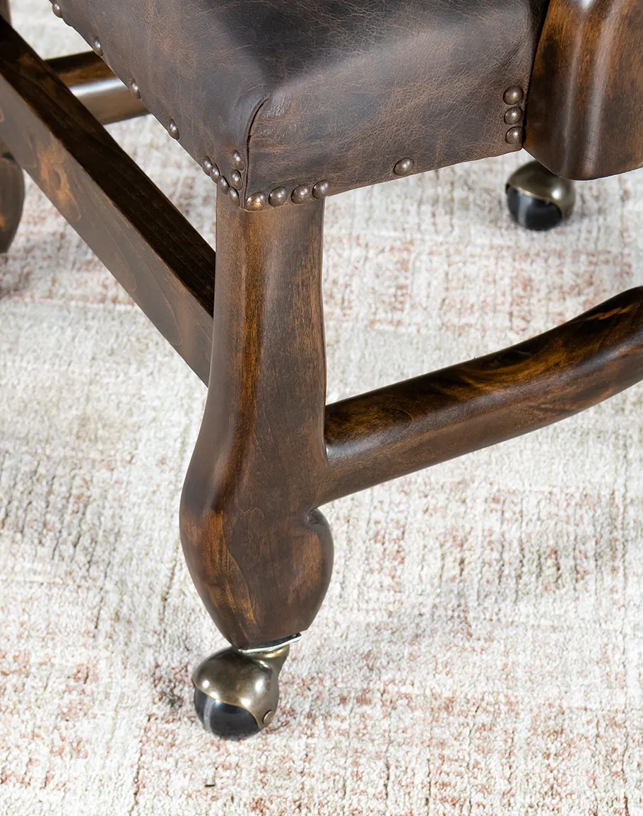 Axis Hide & Leather Upholstered Castor Chair