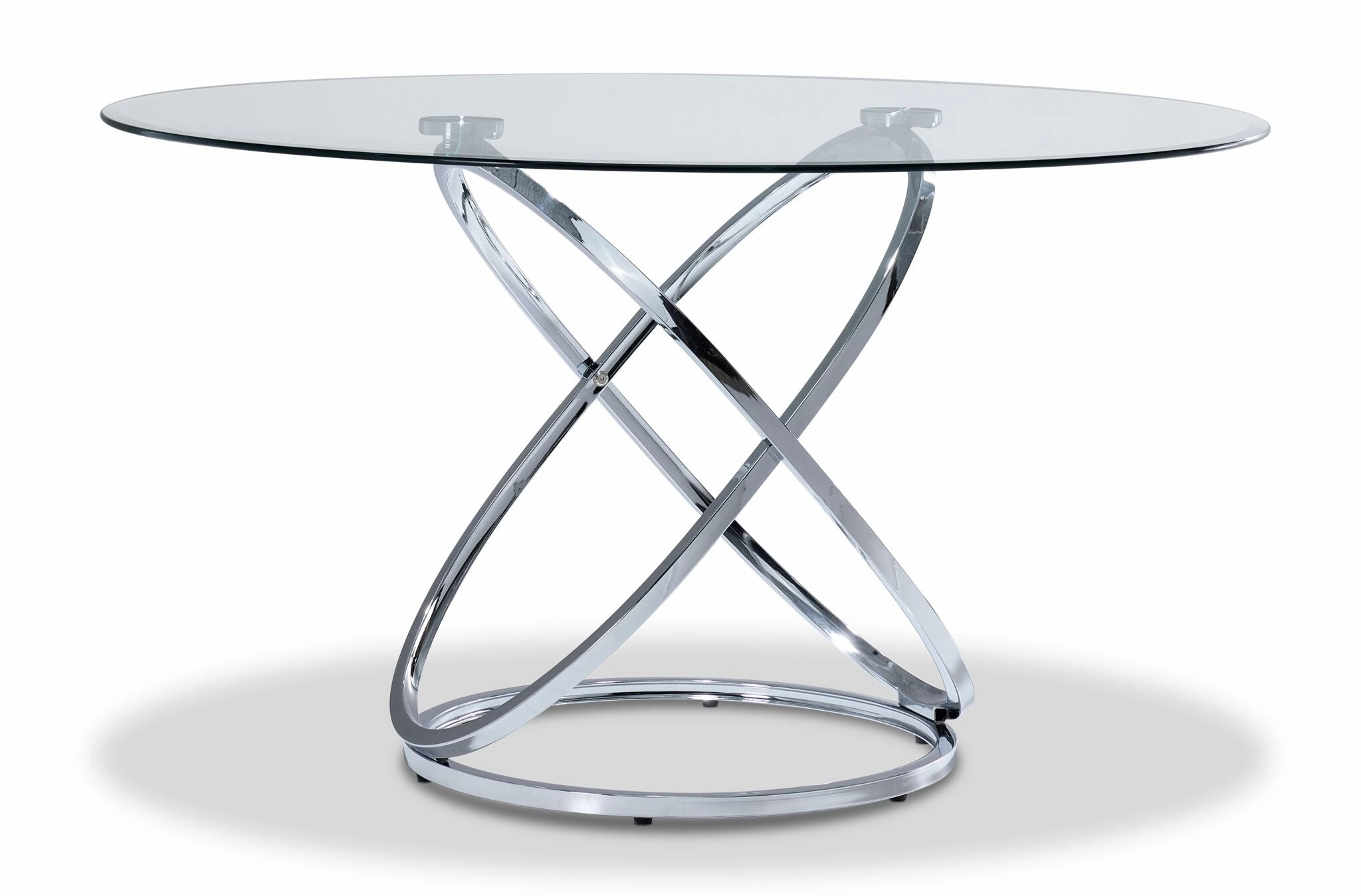 Axis 5-Piece Round Dining Room Set - Glass and Chrome