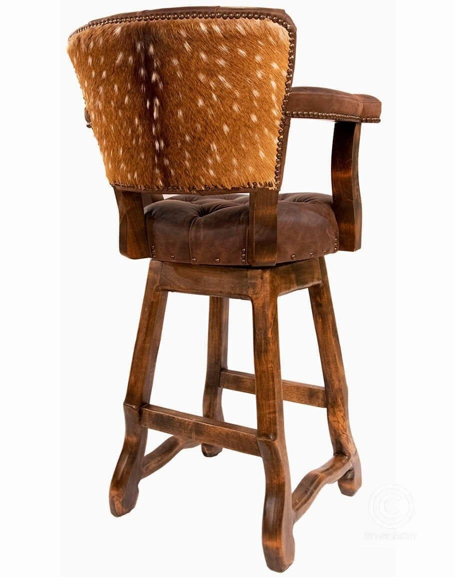 Axis Back Leather Bar Stools w/ Swivel