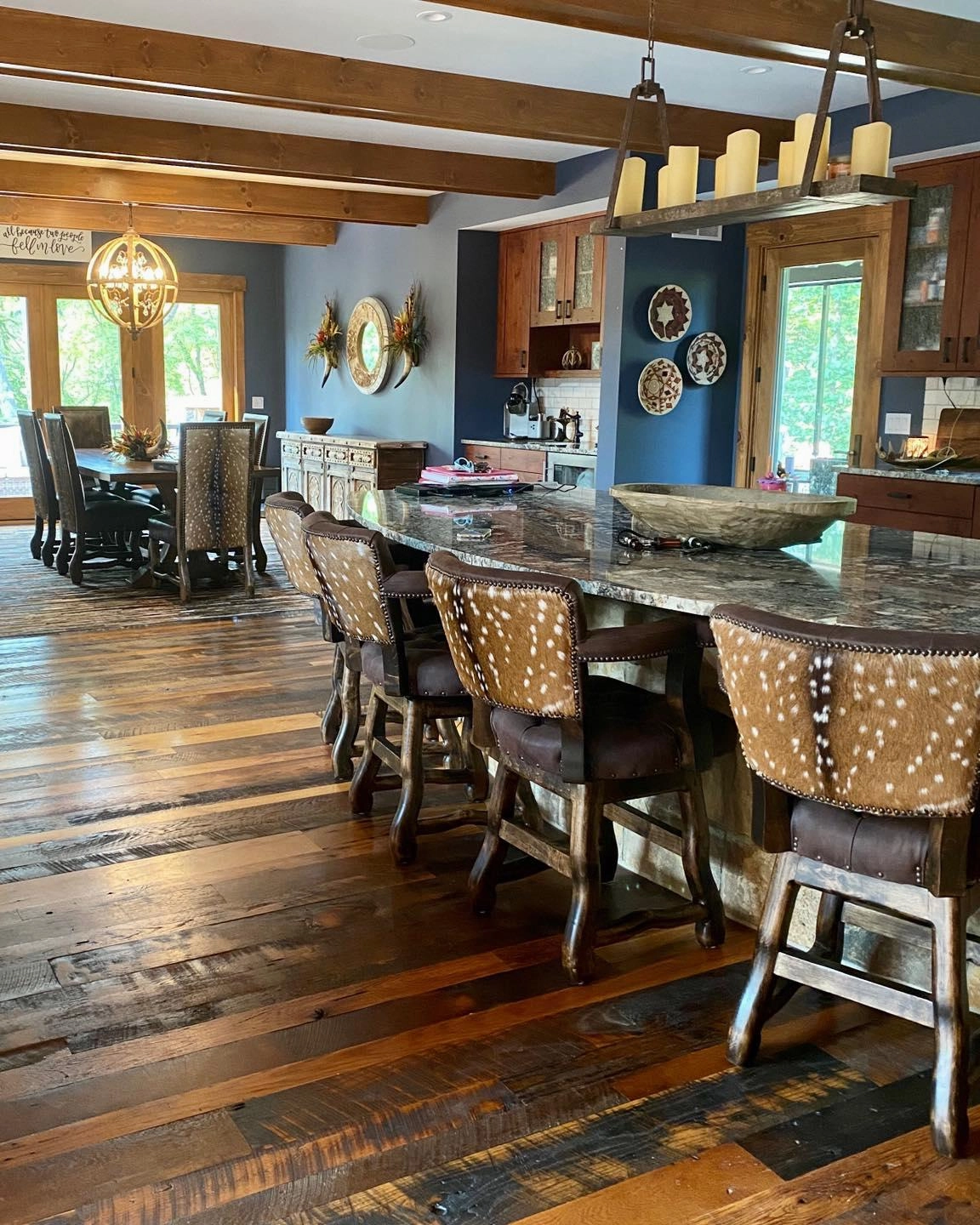 Axis Back Leather Bar Stools w/ Swivel