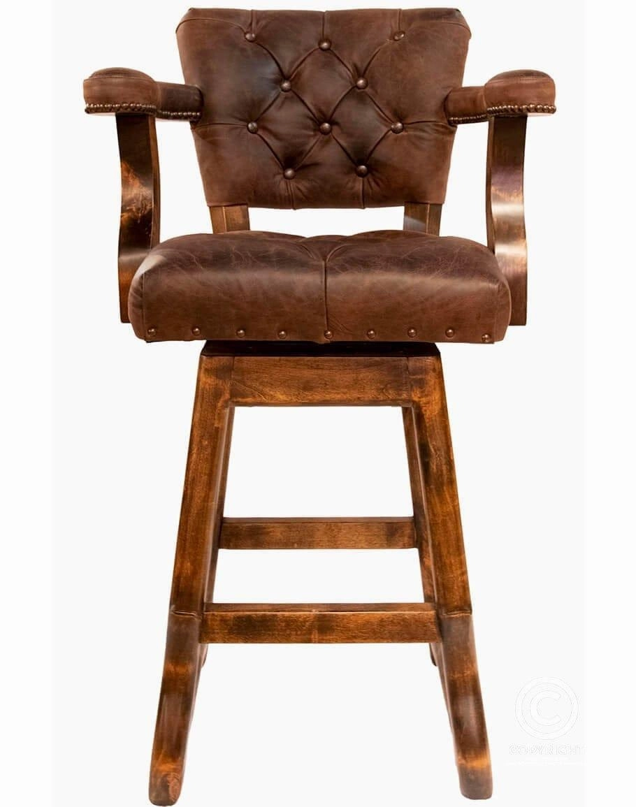 Axis Back Leather Bar Stools w/ Swivel