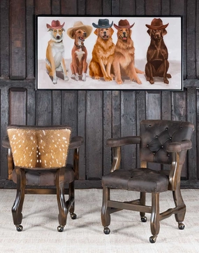Axis Hide & Leather Upholstered Castor Chair glassware set, wine glass