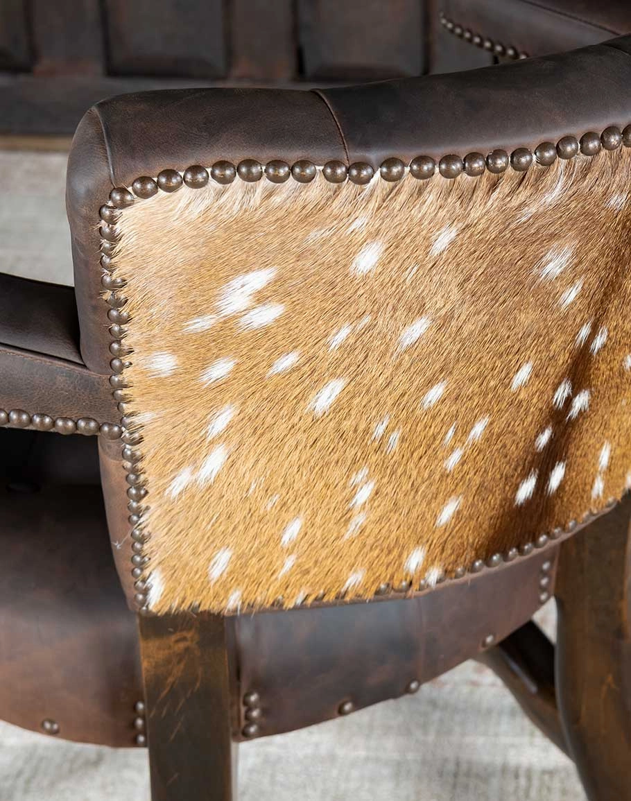 Axis Hide & Leather Upholstered Castor Chair
