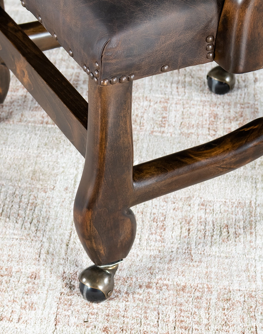 Axis Hide & Leather Upholstered Castor Chair