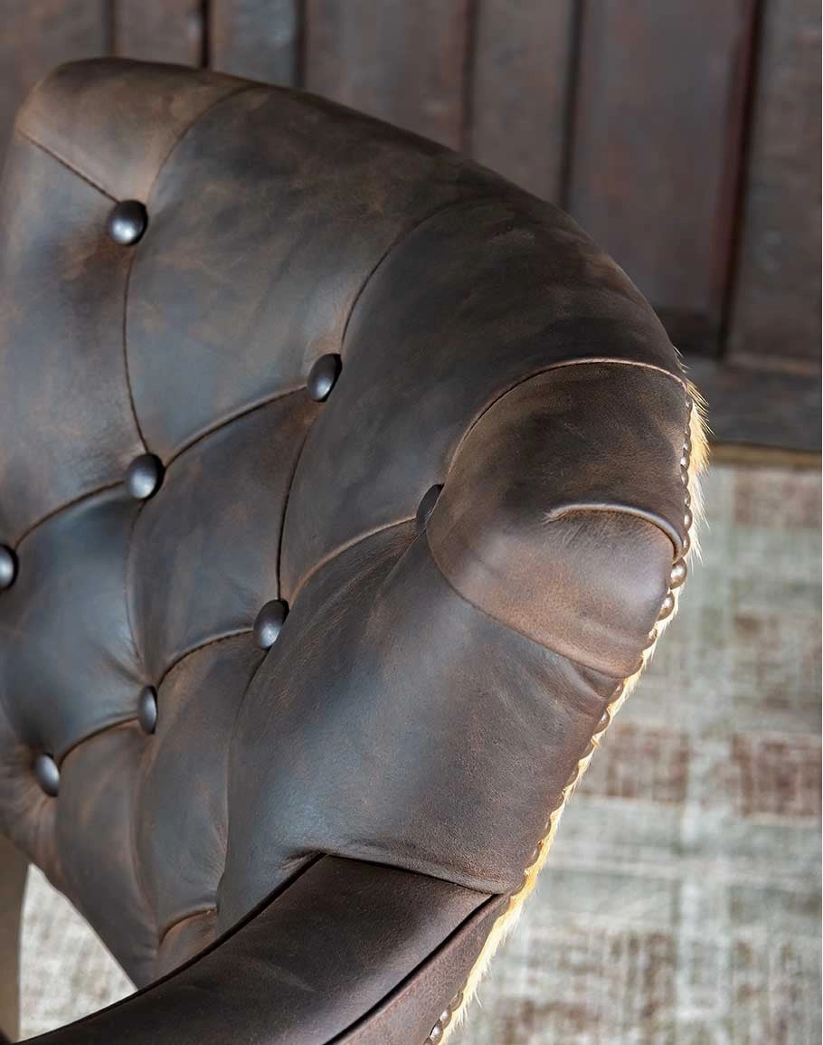 Axis Hide & Leather Upholstered Castor Chair