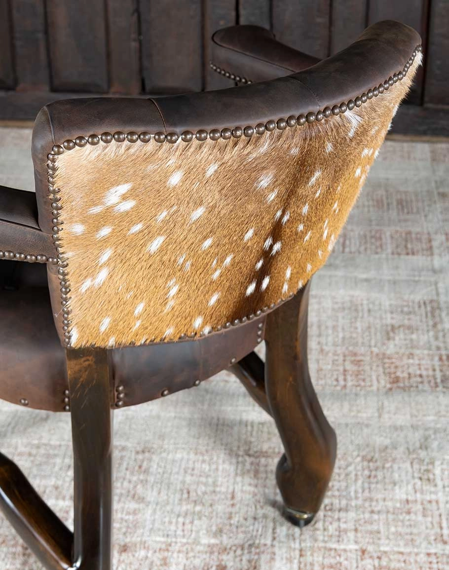 Axis Hide & Leather Upholstered Castor Chair