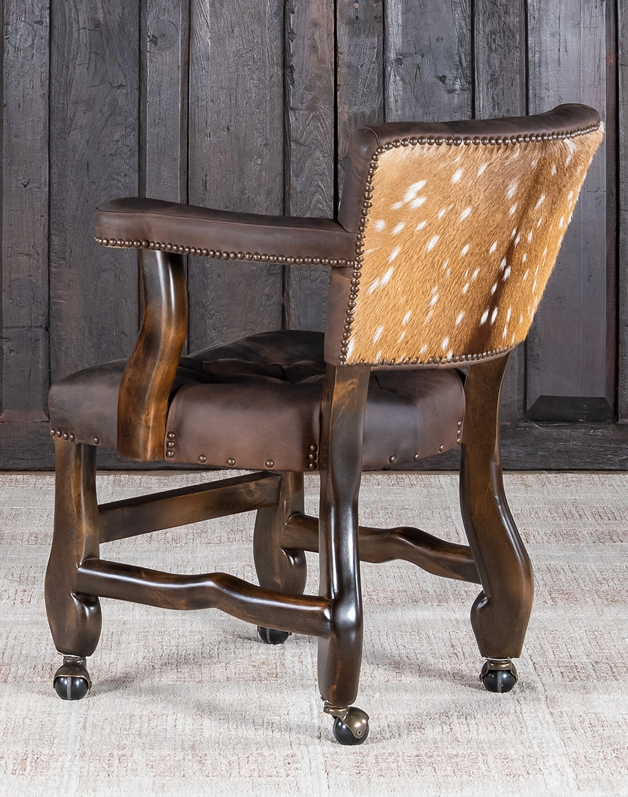 Axis Hide & Leather Upholstered Castor Chair