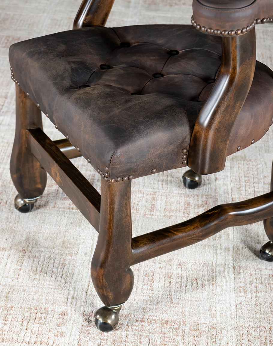 Axis Hide & Leather Upholstered Castor Chair