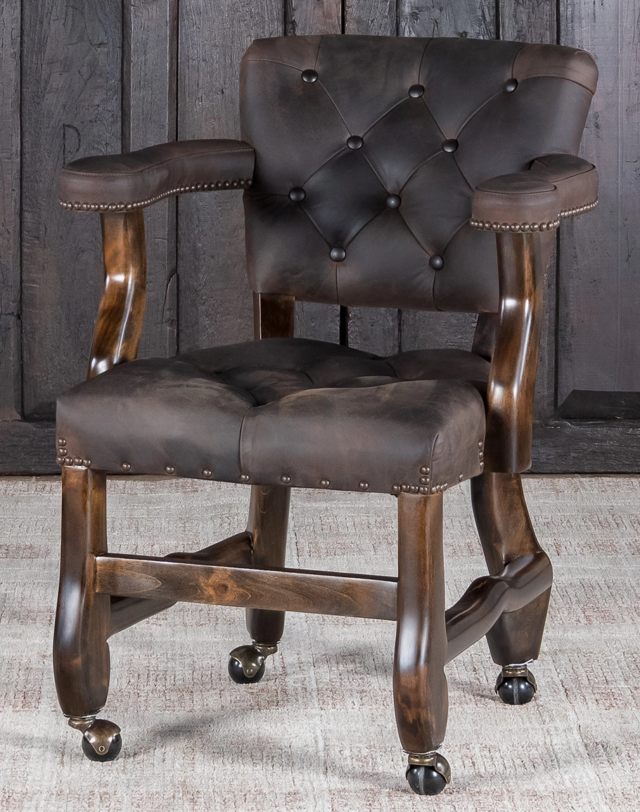 Axis Hide & Leather Upholstered Castor Chair