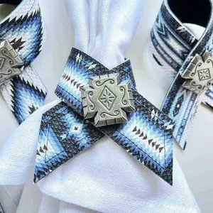 Aztec Blue Leather Napkin Rings 4-pc blender, kitchen appliance